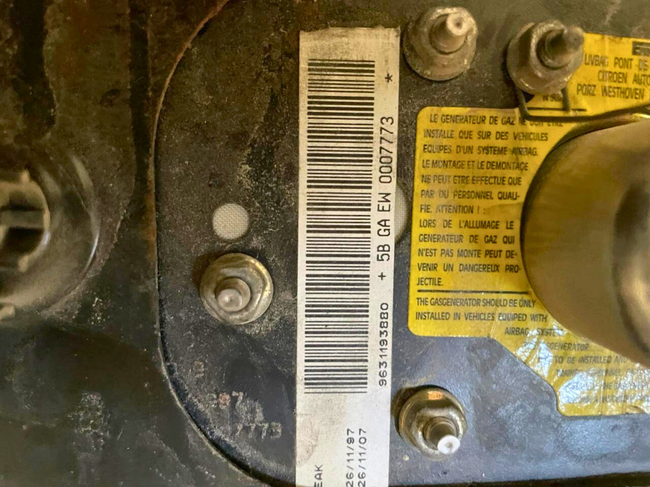 Airbag passager Citroën Xantia, I 9631193880