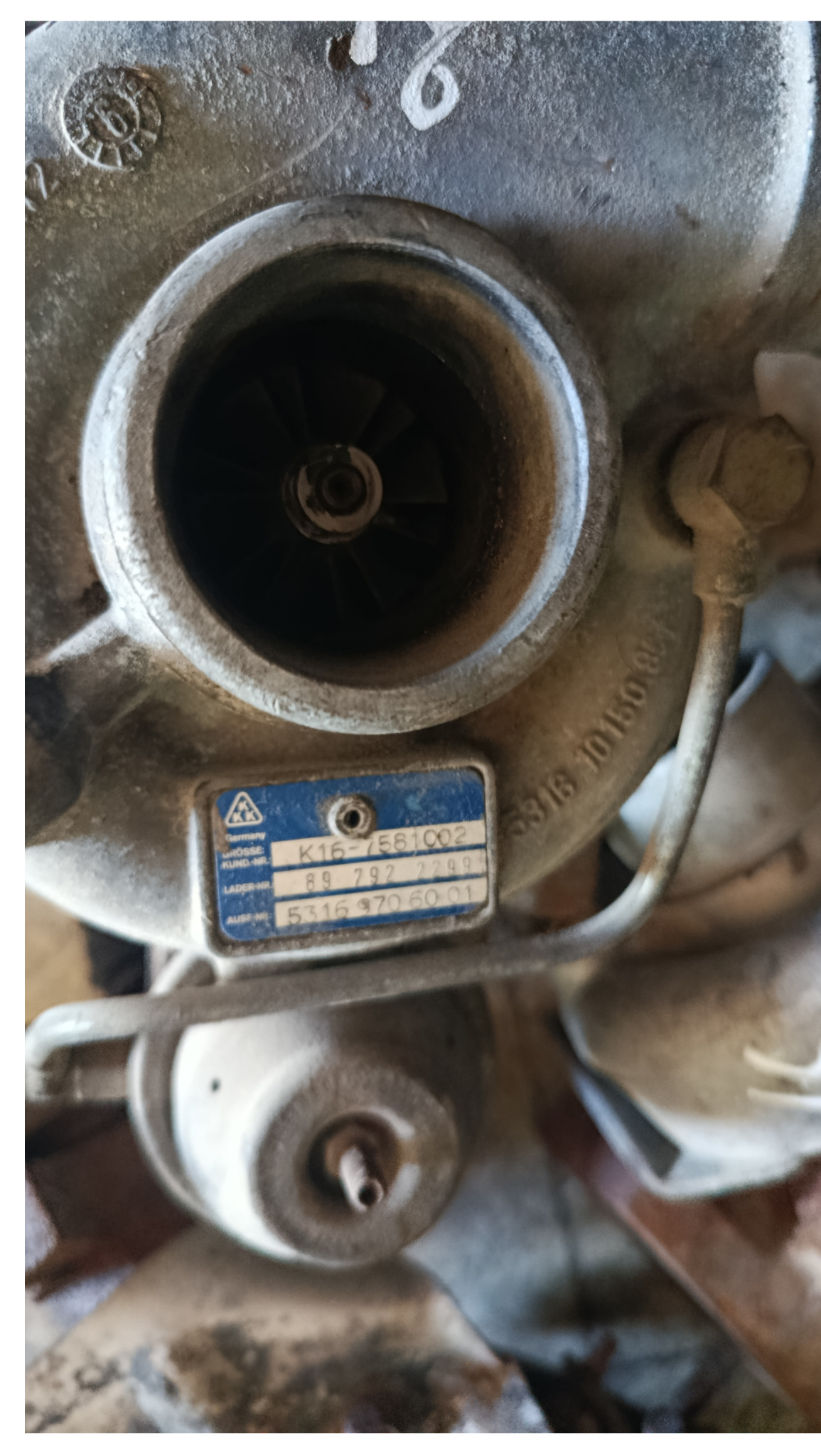 Turbo compresseur Réf. K16-7581002– Fiat / Lancia  Tempra  Ritmo  Regata  Delta Prisma 1.9 TD/TDS – 80-92 ch