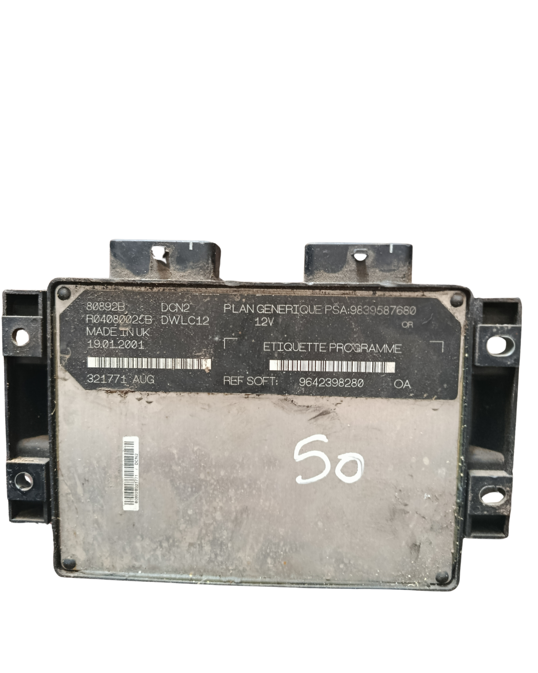 Calculateur 9839587680 9642398280 R04080025A berlingo partenaire scudo 1.9 (Copie)